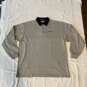 NWT Vintage Oversized Polo Sport Ralph Lauren Rugby 1/4zip collared shirt XL USA